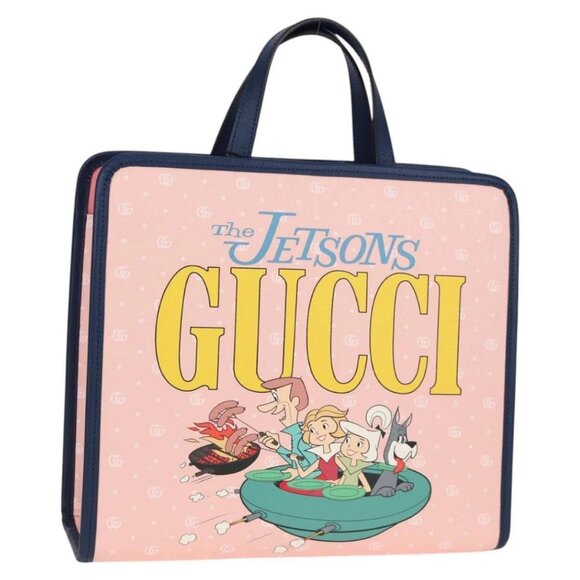 GUCCI GG Supreme Children's Hand Bag PVC Pink Silver 605614 Auth 116571AM - Picture 1 of 16